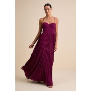 Lulu's Plum Pleated Maxi Dress
